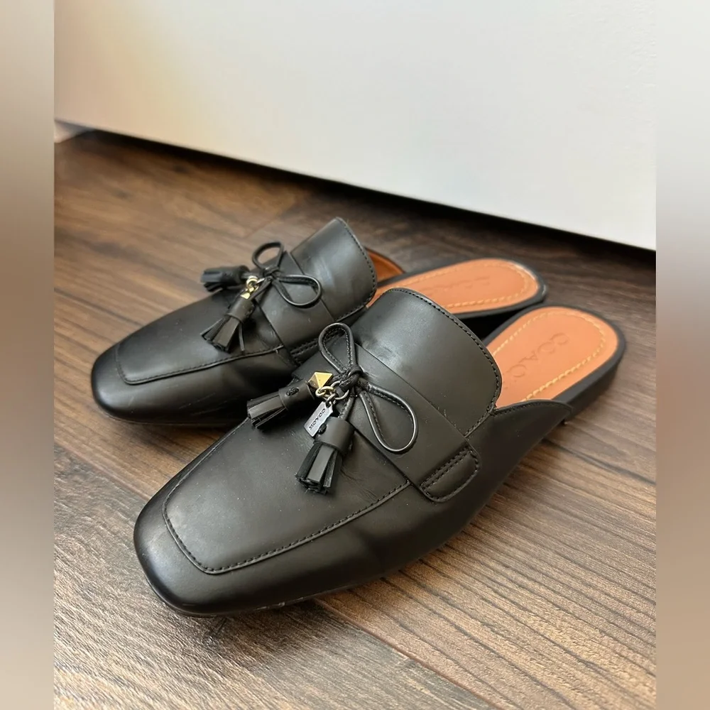 Coach Women’s Tassel Slide Loafer Black (Size 5) - Picture 4 of 12